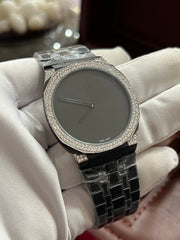 fk 25h Timepieces Collection Full Black & Moissanite Diamond Wrist Watch