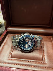 Men Blue Round Analog Chronograph Watch
