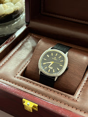 Piere Renee Gold - Black sleek watch with Moissanite Diamonds