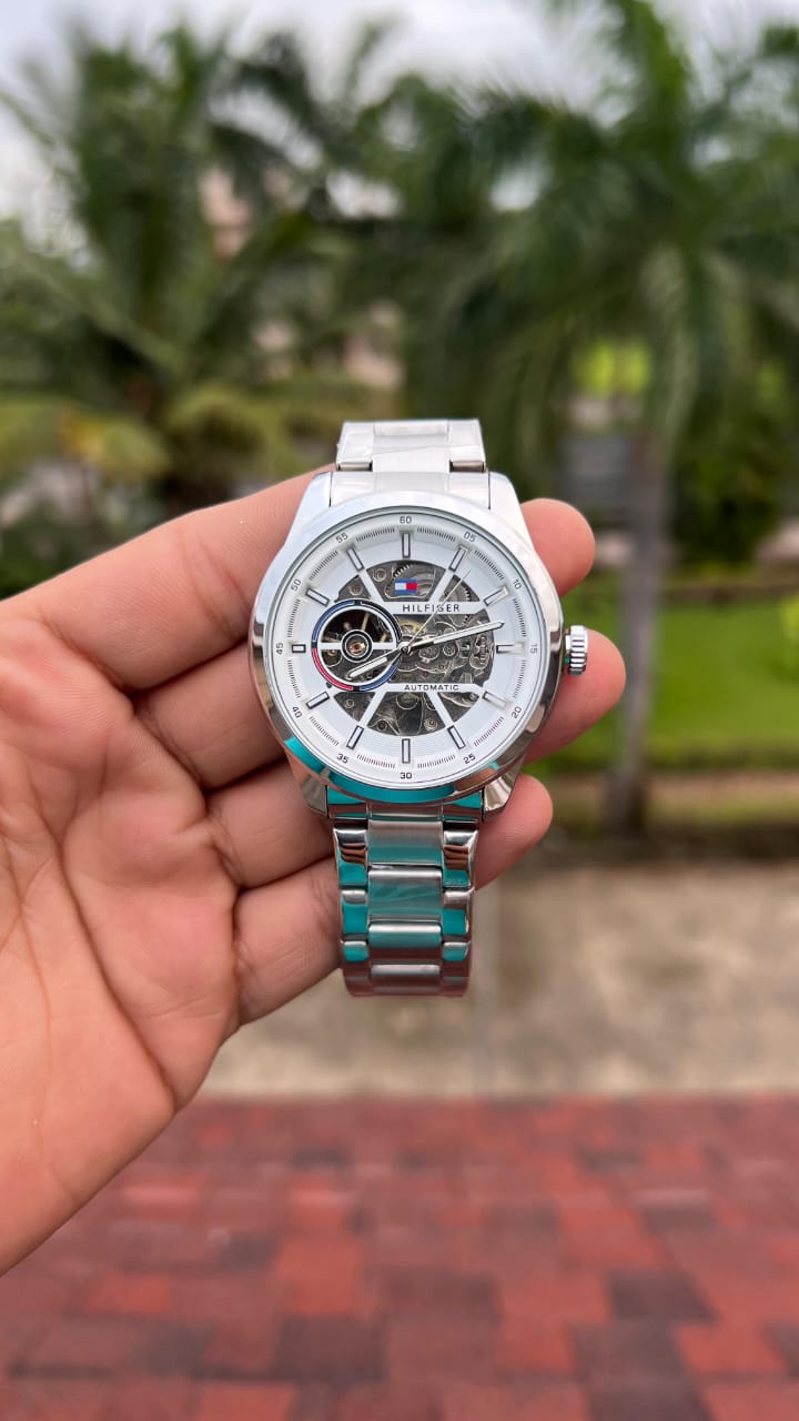 Tommy Hilfiger Automatic Skeleton Dial Men's Luxury Watch – Two-Tone Stainless Steel