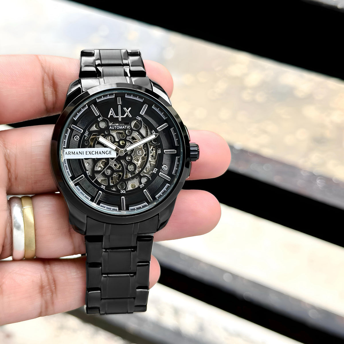 Armani Exchange AX Automatic Skeleton Dial Watch
