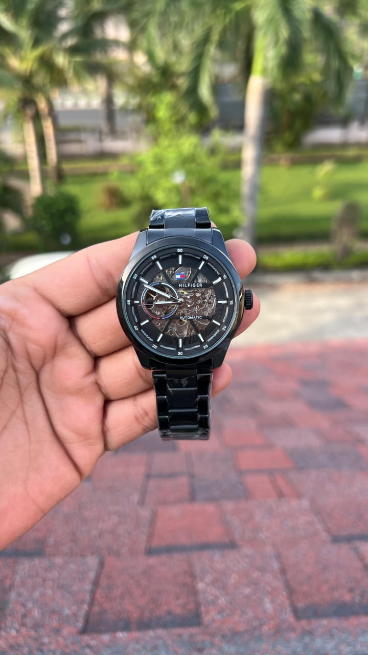 Tommy Hilfiger Automatic Skeleton Dial Men's Luxury Watch – Two-Tone Stainless Steel
