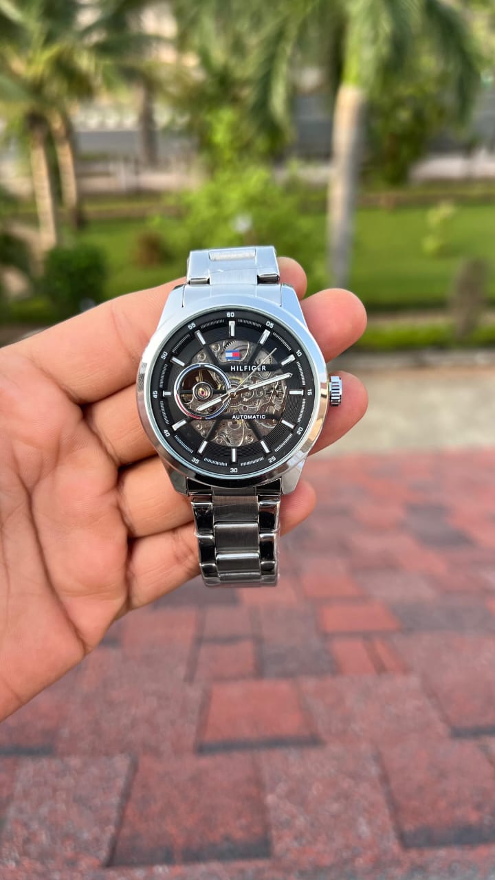 Tommy Hilfiger Automatic Skeleton Dial Men's Luxury Watch – Two-Tone Stainless Steel